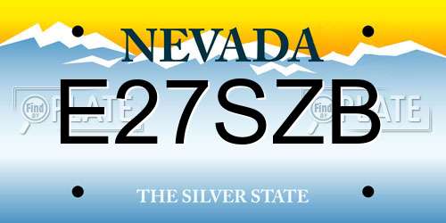 E27SZB Nevada License Plate