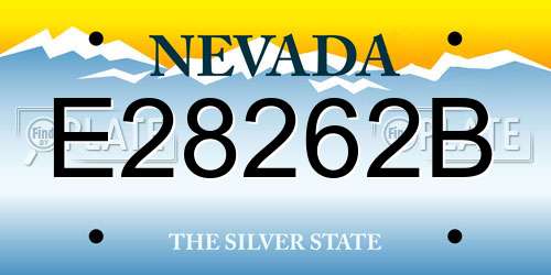 E28262B Nevada License Plate