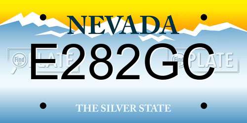 E282GC Nevada License Plate