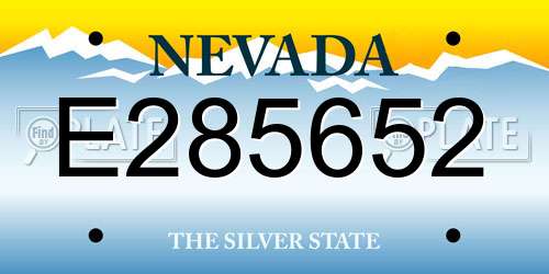 E285652 Nevada License Plate