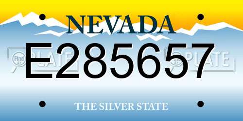 E285657 Nevada License Plate