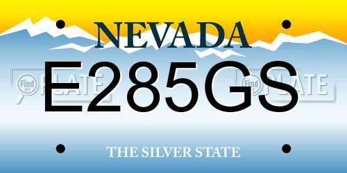 E285GS Nevada License Plate