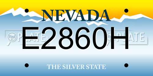 E2860H Nevada License Plate