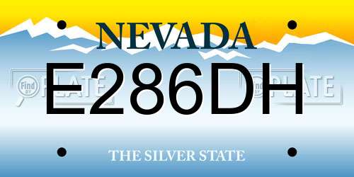 E286DH Nevada License Plate