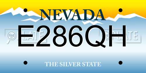E286QH Nevada License Plate