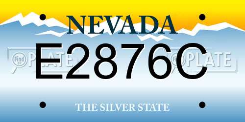 E2876C Nevada License Plate