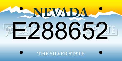 E288652 Nevada License Plate