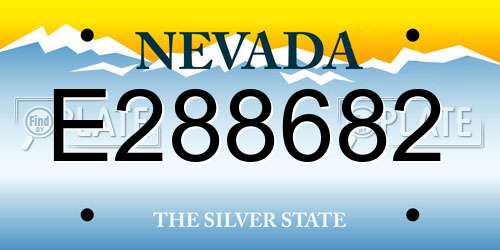 E288682 Nevada License Plate