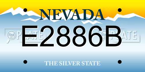 E2886B Nevada License Plate