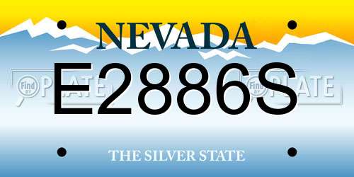 E2886S Nevada License Plate