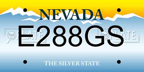 E288GS Nevada License Plate