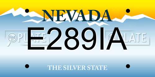E289IA Nevada License Plate