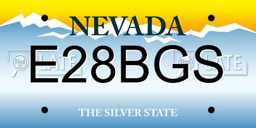 E28BGS Nevada License Plate