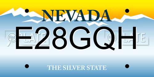 E28GQH Nevada License Plate