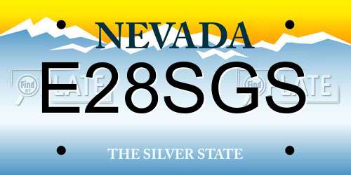 E28SGS Nevada License Plate