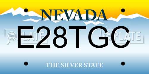 E28TGC Nevada License Plate