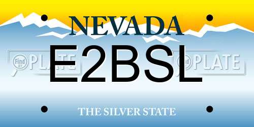 E2BSL Nevada License Plate