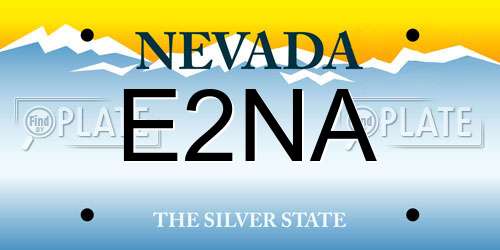 E2NA Nevada License Plate