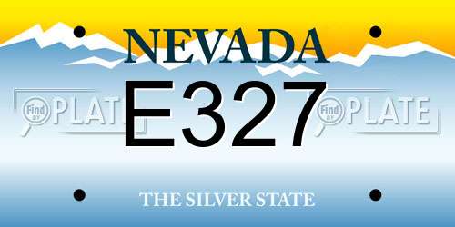 E327 Nevada License Plate