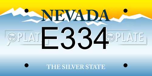 E334 Nevada License Plate