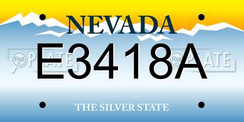 E3418A Nevada License Plate