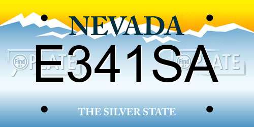 E341SA Nevada License Plate
