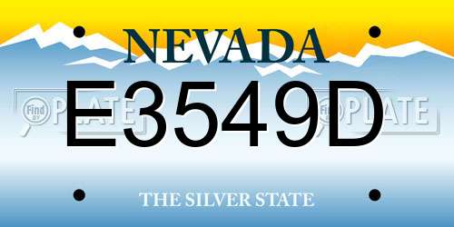 E3549D Nevada License Plate