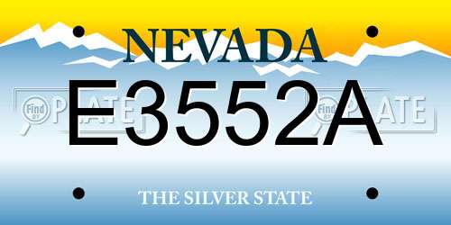 E3552A Nevada License Plate