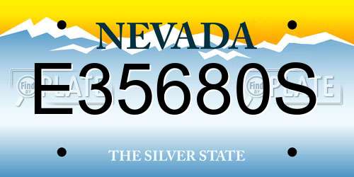 E35680S Nevada License Plate