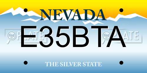 E35BTA Nevada License Plate