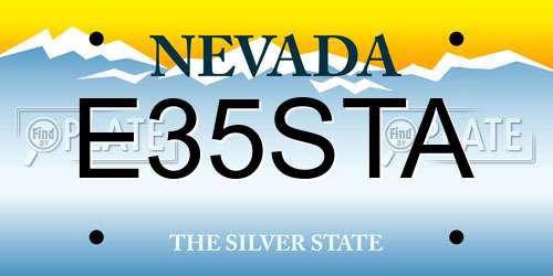 E35STA Nevada License Plate