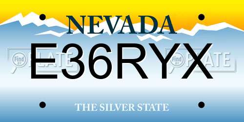 E36RYX Nevada License Plate
