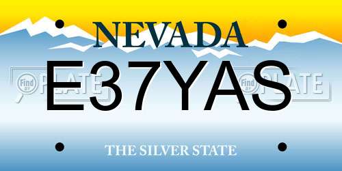 E37YAS Nevada License Plate