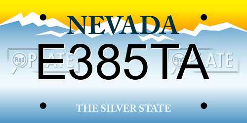 E385TA Nevada License Plate