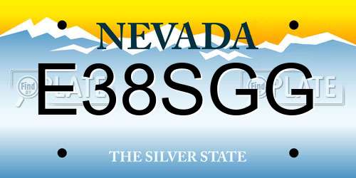 E38SGG Nevada License Plate