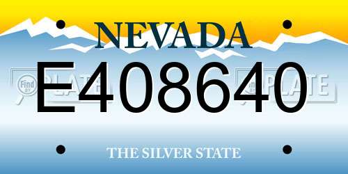 E408640 Nevada License Plate