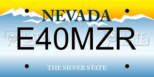 E40MZR Nevada License Plate