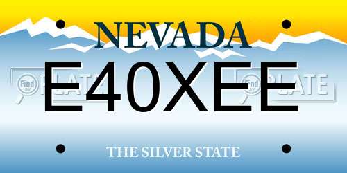E40XEE Nevada License Plate
