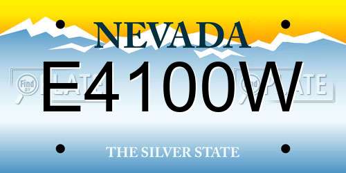 E4100W Nevada License Plate