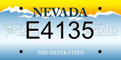 E4135 Nevada License Plate