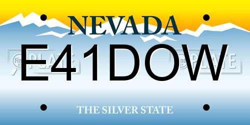 E41DOW Nevada License Plate