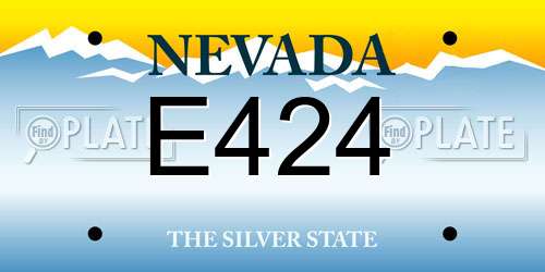 E424 Nevada License Plate