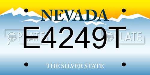 E4249T Nevada License Plate