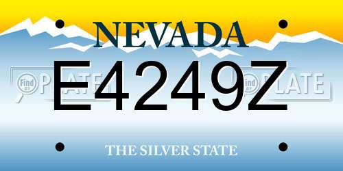 E4249Z Nevada License Plate