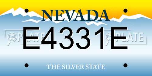 E4331E Nevada License Plate