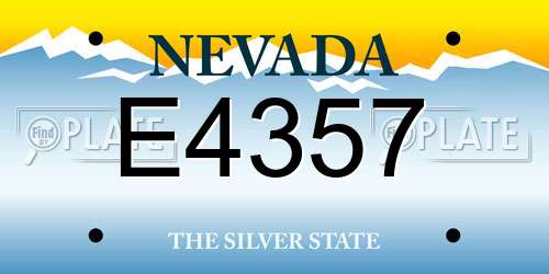 E4357 Nevada License Plate