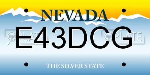 E43DCG Nevada License Plate