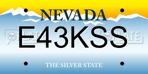 E43KSS Nevada License Plate