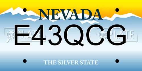 E43QCG Nevada License Plate