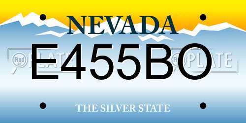 E455BO Nevada License Plate